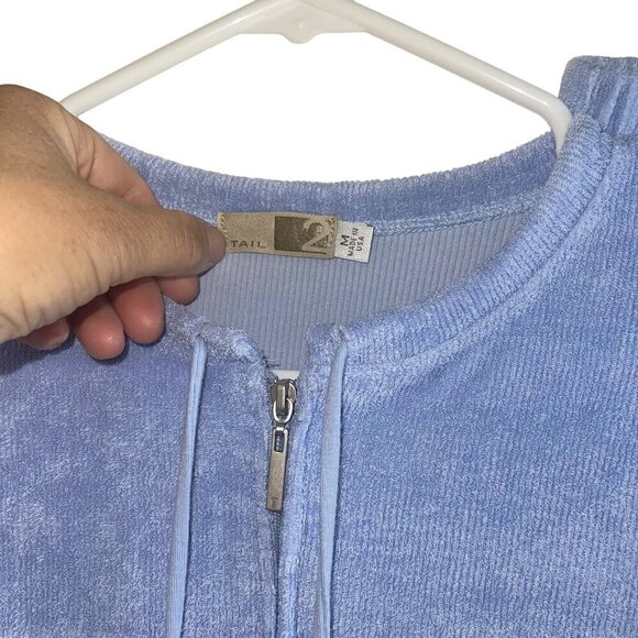 Tail 2 Vintage Womens Track Suit Size M Blue Elastic Waist Pockets Full Zip USA - Picture 7 of 10